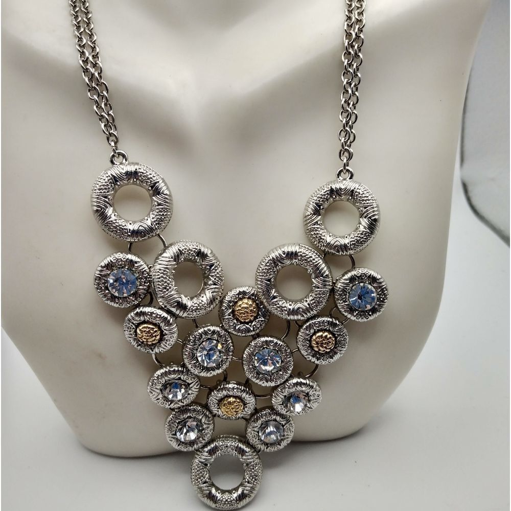 Sphere crown silver necklace N3338‎